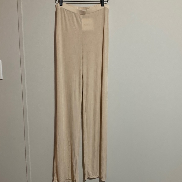 accent s Pants - Chic Cream Wide Leg Women's Pants